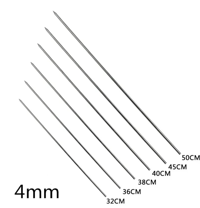 Axya Big Strong Stainless Steel BBQ Skewers for Grill Meat Kebab Roasting