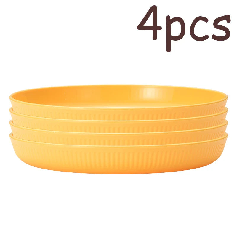Axyaa 4pcs Reusable Plate Set for Travel, School, Picnic, Camping, Party