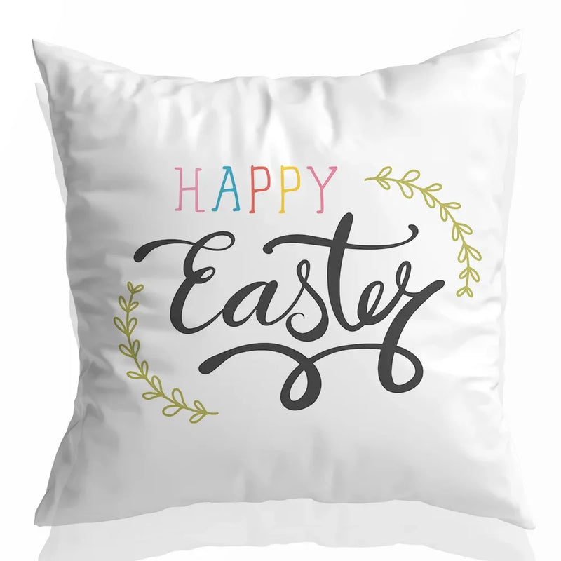 Spring Peach Rabbit Cushion Cover 45x45cm for Sofa Decor, Car, Bedside - Axyaa