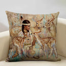 Axyaa Vintage African Indian Sexy Girl Women Oil Painting Cushion Cover
