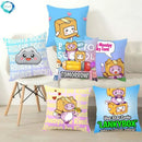 Axyaa Cartoon Print Designer Pillow Cases: Lankybox Series Home Decor Cushion Cover