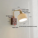 Axyaa Ceramic LED Wall Light Fixture Reading Coffee Modern Copper Bedside Lamp