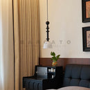 Axyaa LED Walnut Log Brown Pendant Light for Parlor, Bedroom, Cafe