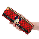 Axyaa Leather Mickey Mouse Minnie Pencil Case - Big Capacity School Supplies
