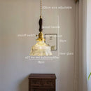 Axyaa Green Glass LED Pendant Lights - Japanese Style Home Decor Chandelier