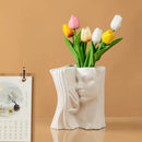 Ceramic Face Vase by Axyaa - Abstract 3D Design for Home Decor