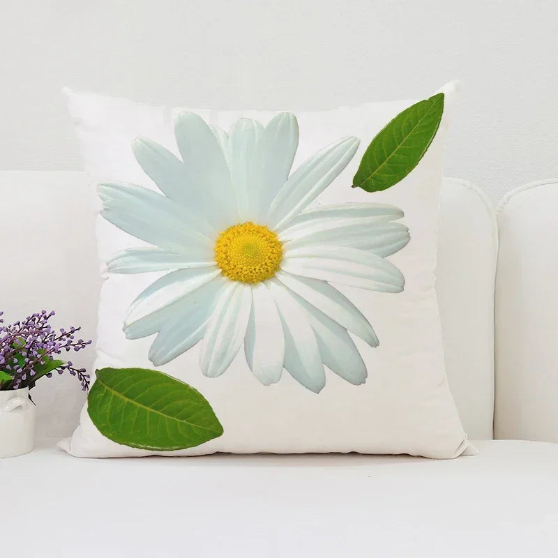 Axyaa Velvet Floral Pillow Covers for Home Decor and Sofa, 50x50 Throw Pillowcases