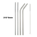 Axyaa Stainless Steel Straw Set - Reusable, High Quality, Colorful, with Cleaner Brush