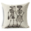 Axyaa Bone Cartoon Cushion Cover - Halloween Themed Decorative Pillow Case