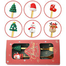 Axyaa Christmas Theme Cutlery Set - Elk Deer Christmas Hat Tree Fork Spoon Stainless Steel