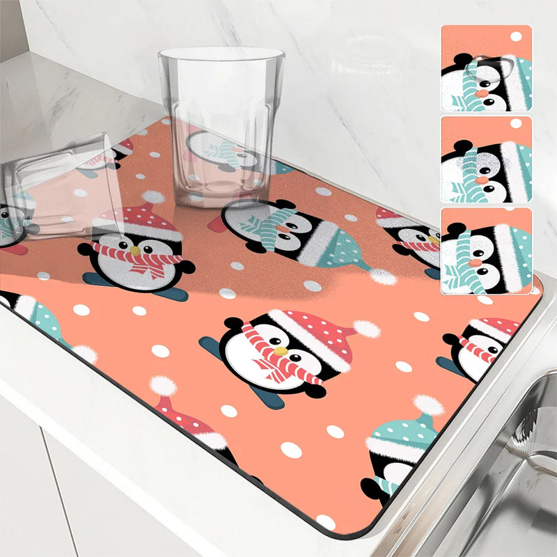 Axyaa Coffee Dish Mat: Absorbent, Anti-slip, Quick Dry Draining Pad