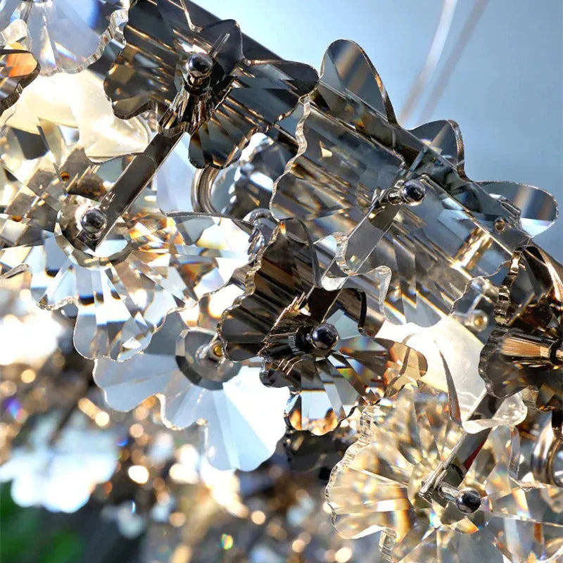 Axyaa Circle Butterfly Crystal LED Pendant Lights - Modern Minimalist Luxury Lighting