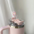 Axyaa Biscuit Silicone Straw Caps for Stanley Cup Tumbler 40oz - Kawaii Thermos Toppers