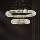 Axyaa Luxury Gold Metal Crystal LED Pendant Chandeliers for Home, Restaurant, Hotel