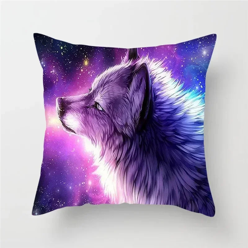 Axyaa Wildlife Wolf Decorative Pillow Sleeve for Home and Office Décor