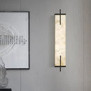 Axyaa Golden Brass Marble Wall Lamp LED 60CM: Neo-Chinese Black Sconce for Living Room