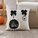 Axyaa Halloween Pillow Cover Pumpkin Ghost Spider Orange Black Home Decor