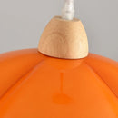 Axyaa Big Pumpkin Glass Pendant Light 30W Vintage Wood Hanging Lamp