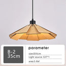 Axyaa Walnut Wood LED Minimalist Chandelier Straw Hat Pendant Lights
