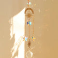 Axyaa Crystal Butterfly Moon Prism Suncatcher - Outdoor Rainbow Maker Fairy Garden Decor