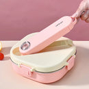 Axyaa Stainless Steel Divided Lunch Box Set with Cutlery