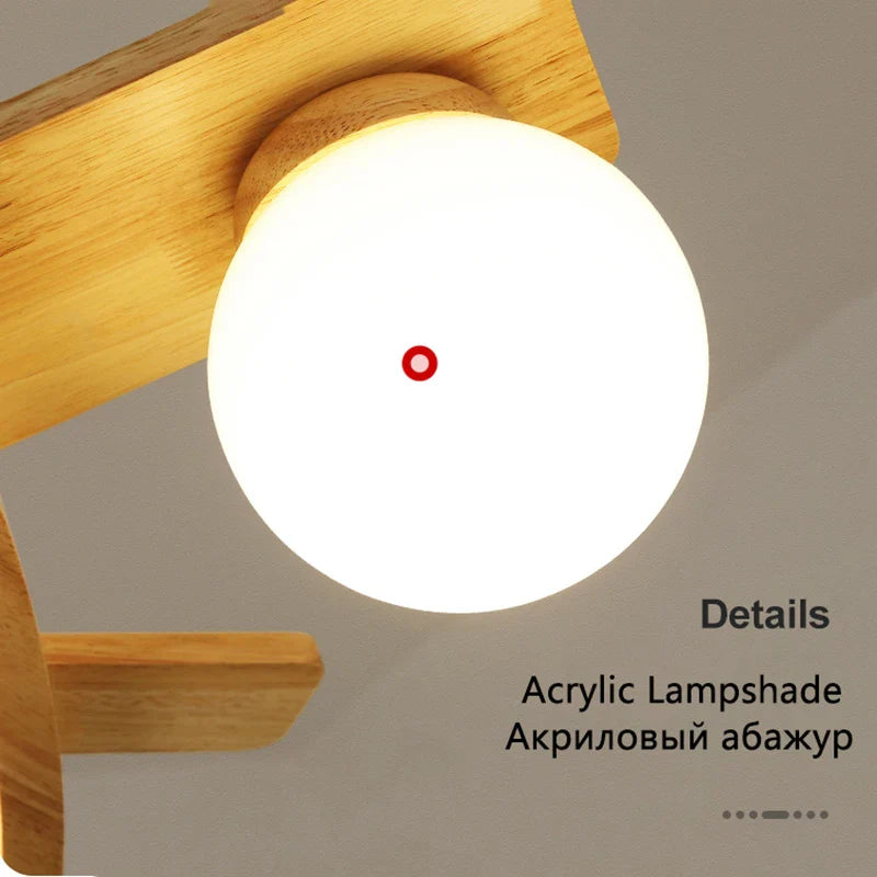 Axyaa Wood Airplane LED Pendant Light for Kids' Room, Walnut Color