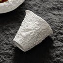 Axya Ceramic Gravy Boat Set, 200ml Steak Sauce Pot, Rock Texture, Pure White Tableware