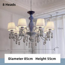 Axyaa Ceramic Chandelier with Cloth Shade - Creative Art Decorative Lighting