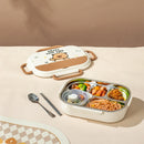 Axyaa Kids Stainless Steel Lunch Box Set with Cutlery & Carry Bag