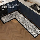 Axyaa Retro Floral Pattern Kitchen Carpet - Non-slip Waterproof Rug