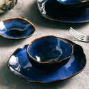 Axya Ceramic Tableware Set: Bowl Plate Noodle Soup Steak Blue Ramen