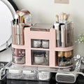 Axyaa Double-Layer Makeup Organizer: Brush Tube Compartment Drawer for Dressing Table