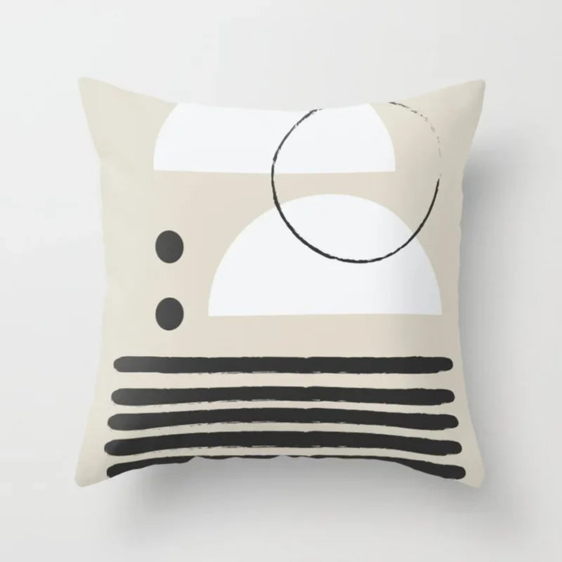 Modern Abstract Plant Leaf Geometric Cushion Cover for Home, Office, Sofa - Axyaa Brand