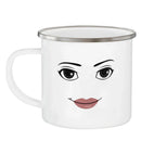 Axyaa Woman Face Enamel Travel Coffee Mug - Funny Gamer Gift