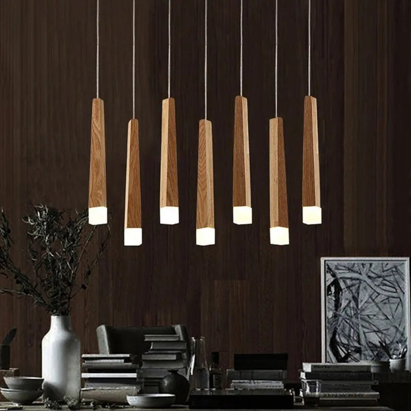 Nordic Wood Stick Pendant Light by Axyaa: Modern, Simple, Natural Design for Kitchen, Living Room