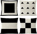 Axyaa Geometric Linen Pillowcase 45x45 - Home Office Sofa Décor