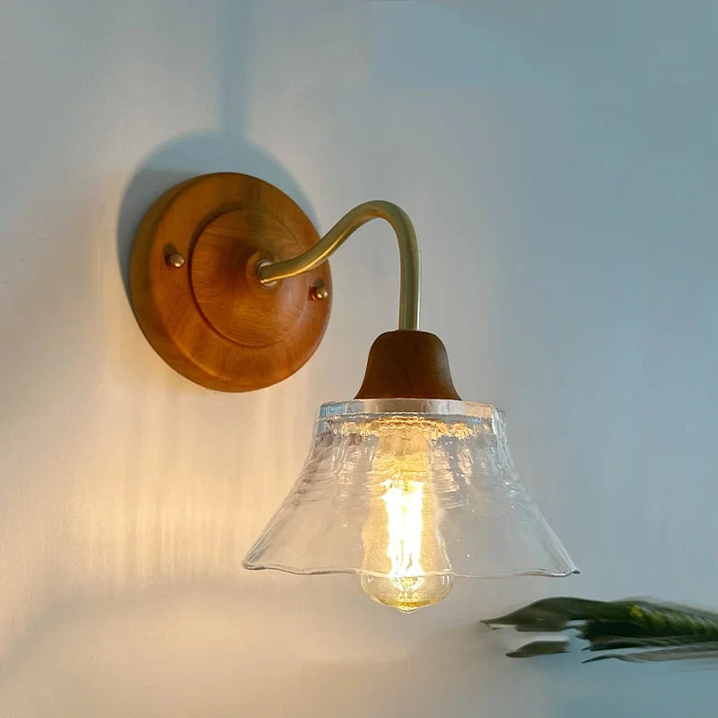 Axyaa Clear Flower Glass LED Wall Lamp, Nordic Modern Style