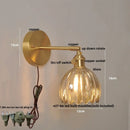 Axyaa Vintage Clear Glass Wall Lamp Sconce, Up Down Rotate LED Lights
