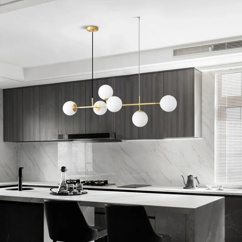 Axyaa Nordic Glass Ball Pendant Light Chandelier for Modern Home Decor