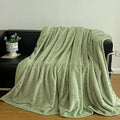 Axyaa Solid Color Jacquard Coral Fleece Blanket | Winter Thickened Small Blanket