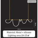 Axyaa Modern Long Hose LED Ceiling Chandelier for Dining Room Kitchen Bar