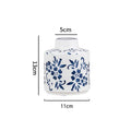 Axyaa Blue White Porcelain Vase Retro Chinese Wine Medieval Ceramics Home Decor