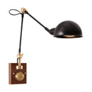 Axyaa Walnut Copper Wall Lamp: Luxury Rotating Reading Light for Bedroom & Living Room