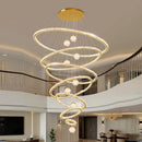 Axyaa Crystal Chandelier Stair Pendant Lamp Living Room Interior Lighting