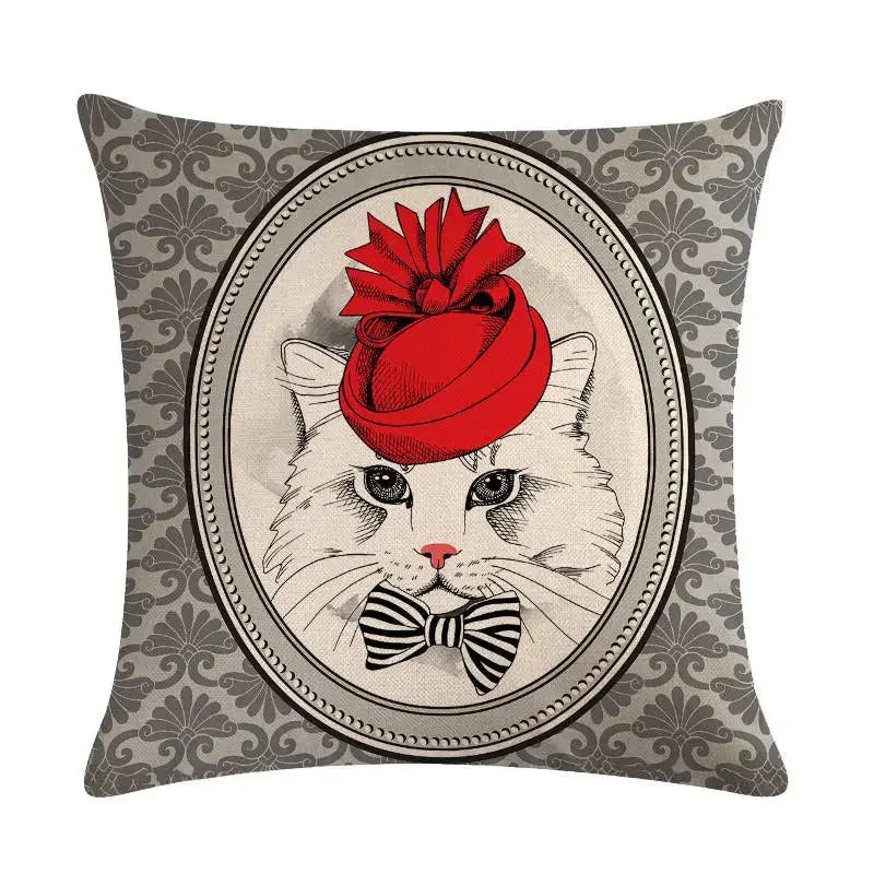 Axyaa Cartoon Dog Linen Pillow Case 45*45cm