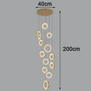 Axyaa Crystal Stair Chandelier: Modern LED Ceiling Light for Living Room
