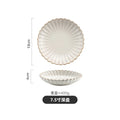 Axyaa Classic White Ceramic Dinnerware Set with Bowls, Plates, and Steak Dishes