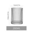 Axyaa Striped Glass Cup for Coffee, Juice, Milk - Ideal for Home & Hospitality
