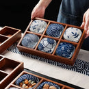 Axyaa Solid Wood Tea & Fruit Tray with Grid Plates