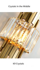 Axyaa Modern Copper Wall Light with Crystal Lampshade, E14 Socket